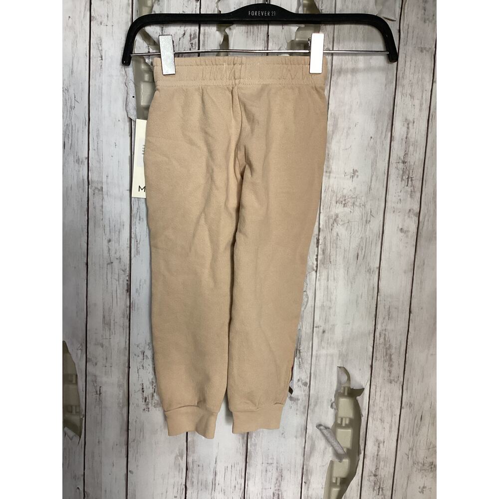 Mate Athletic Works Girls Khaki Sweatpants W/ Pockets Elastic Waist Size 2/3